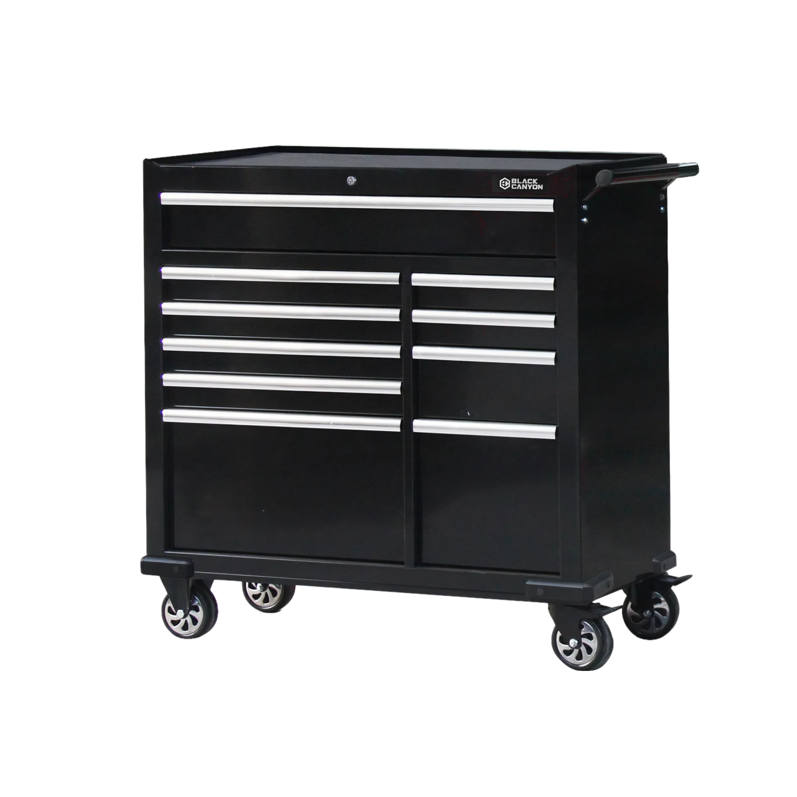 Rolling Tool Cabinet, 10 Drawers, 42″ x 18″, Black