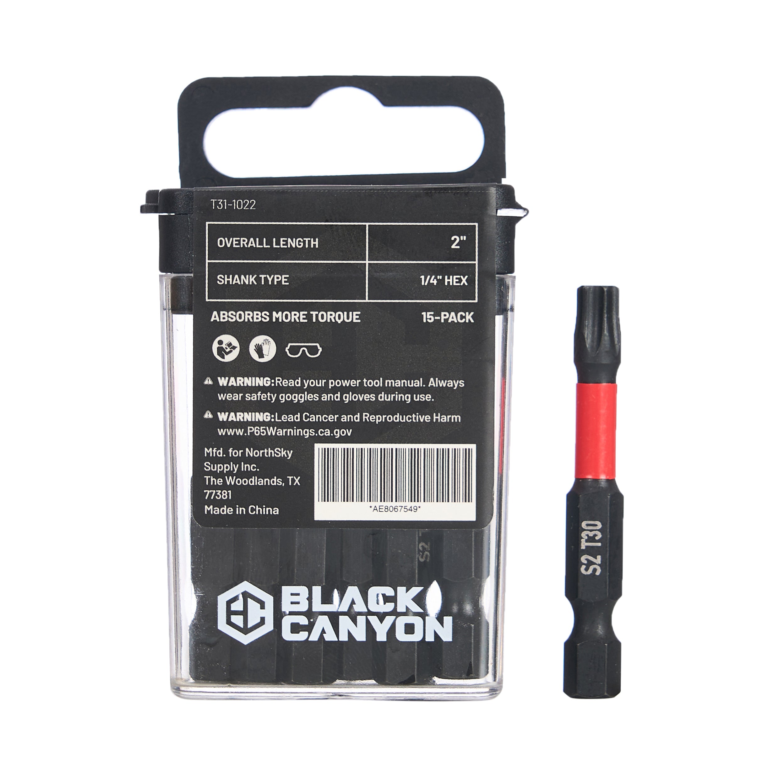 Impact Screwdriver Bits, Torx T40, 15-pack