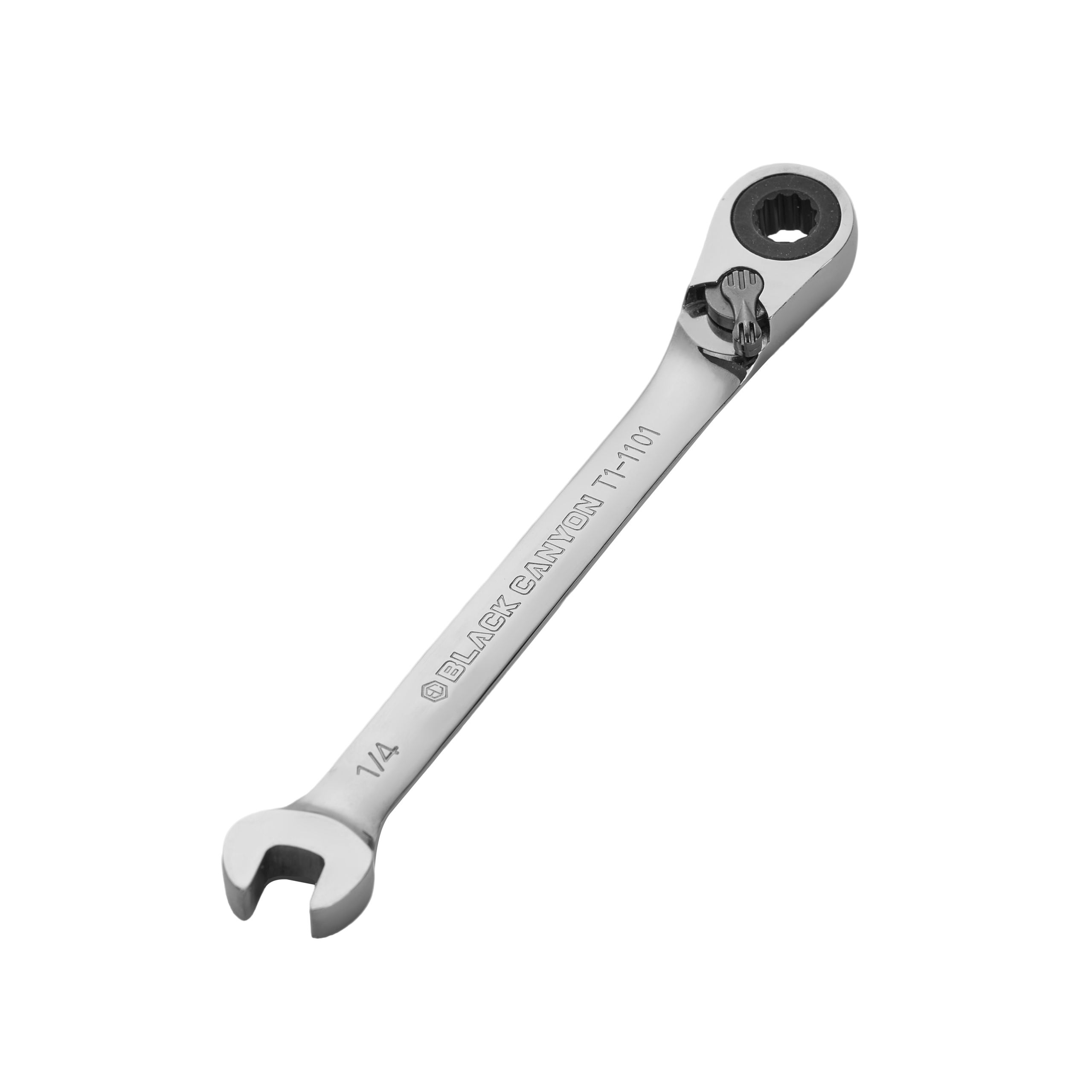 1/4″ Ratcheting Combination Wrench, 12-Point Box End & Hex Opening