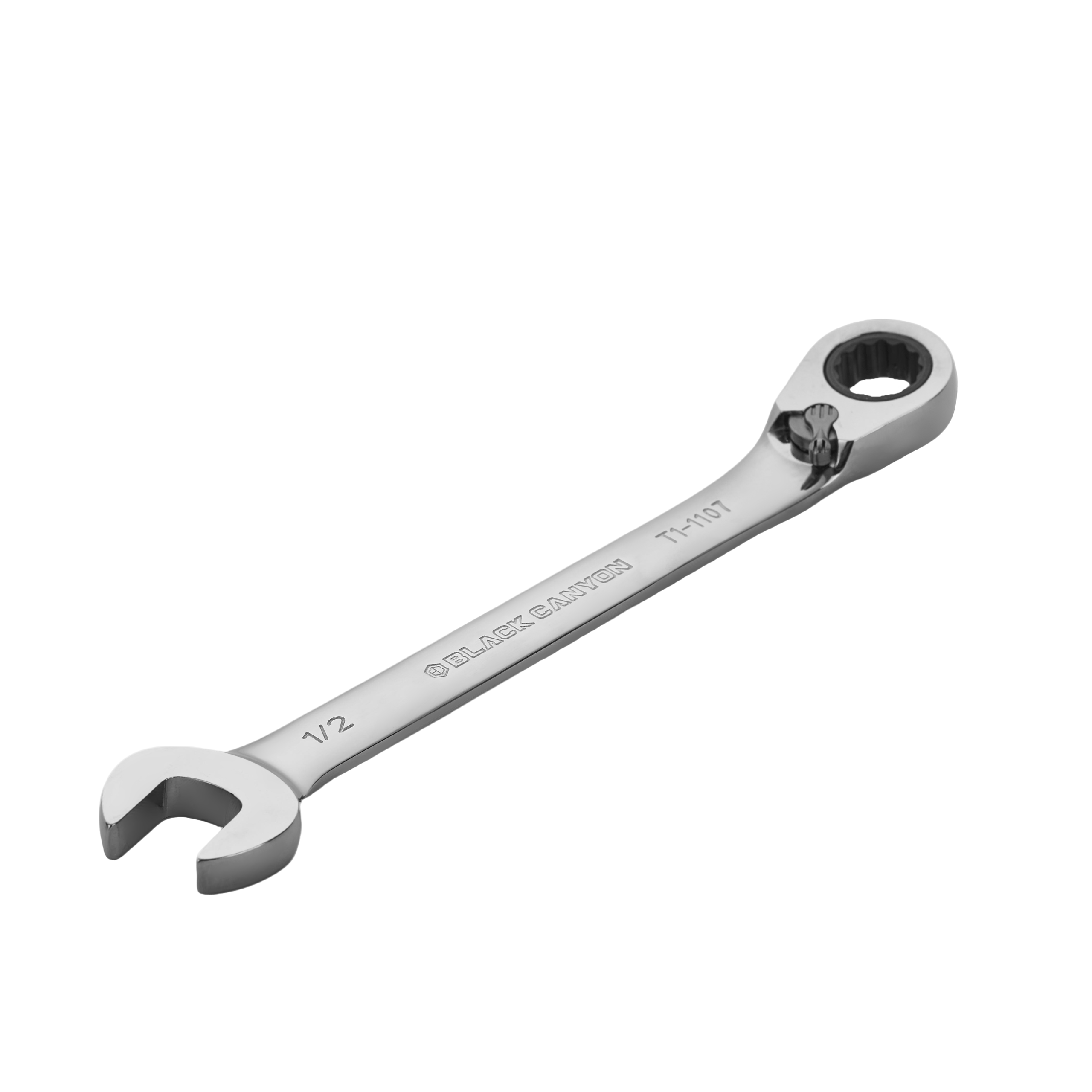 1/2″ Ratcheting Combination Wrench, 12-Point Box End & Hex Opening