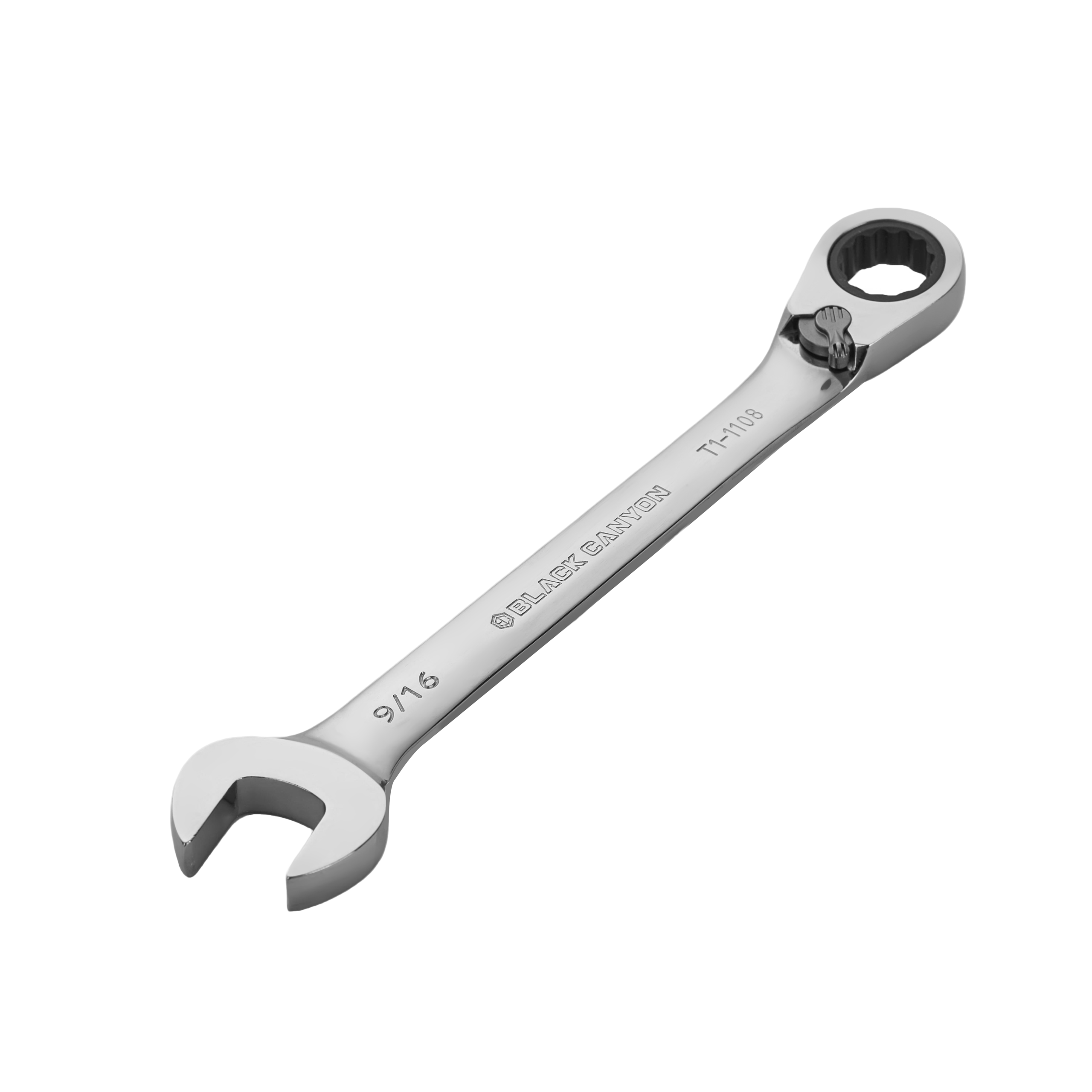 9/16″ Ratcheting Combination Wrench, 12-Point Box End & Hex Opening