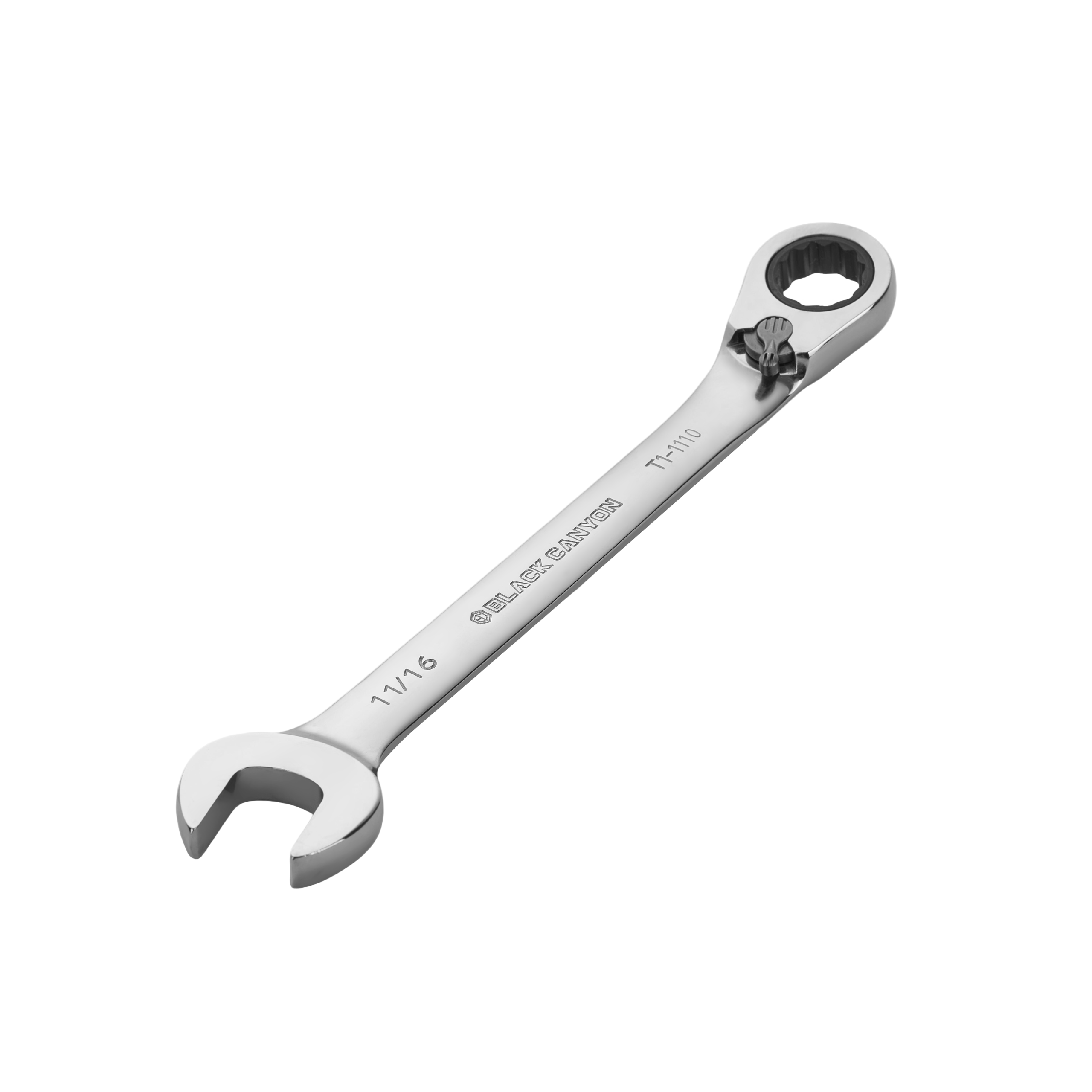 11/16″ Ratcheting Combination Wrench, 12-Point Box End & Hex Opening