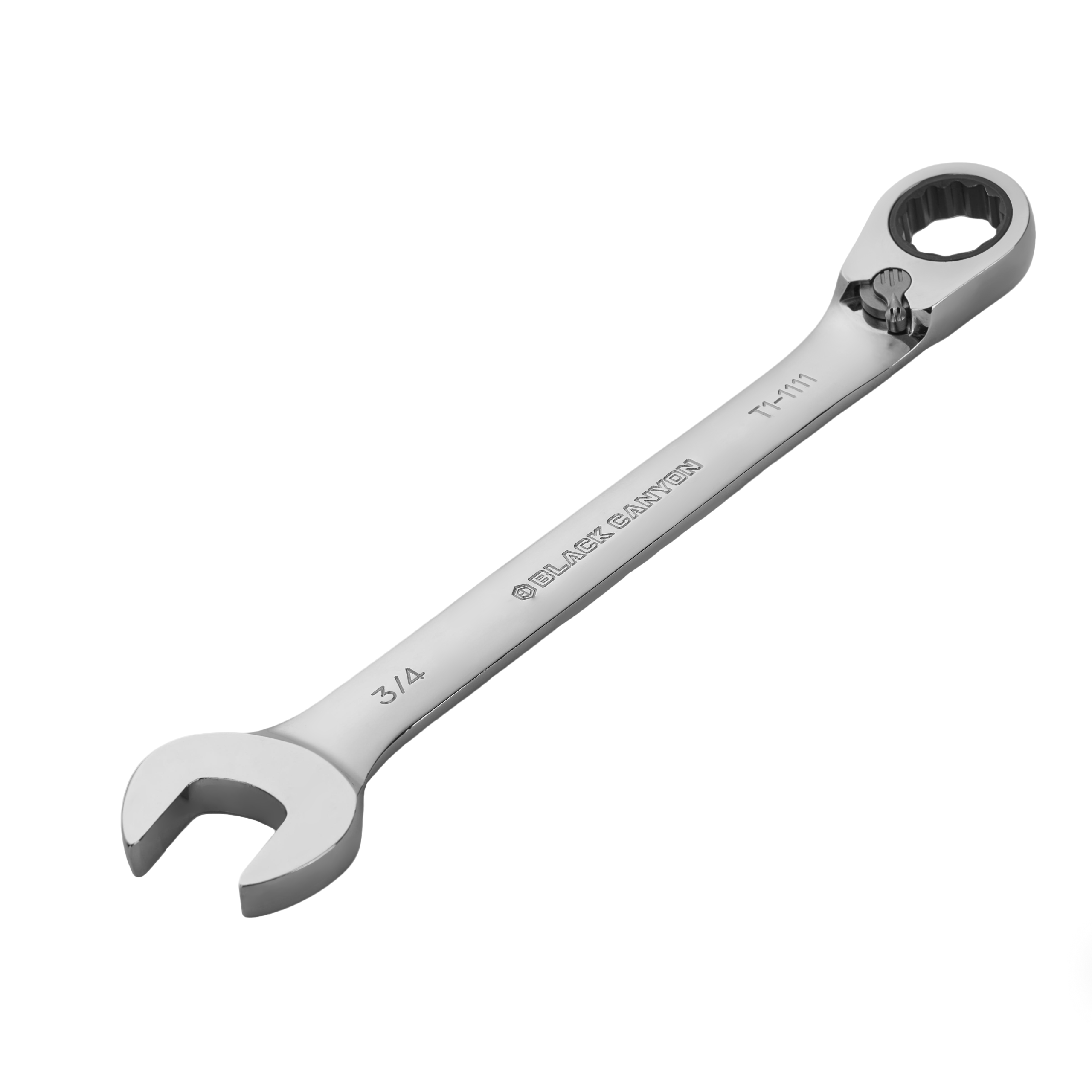 3/4″ Ratcheting Combination Wrench, 12-Point Box End & Hex Opening