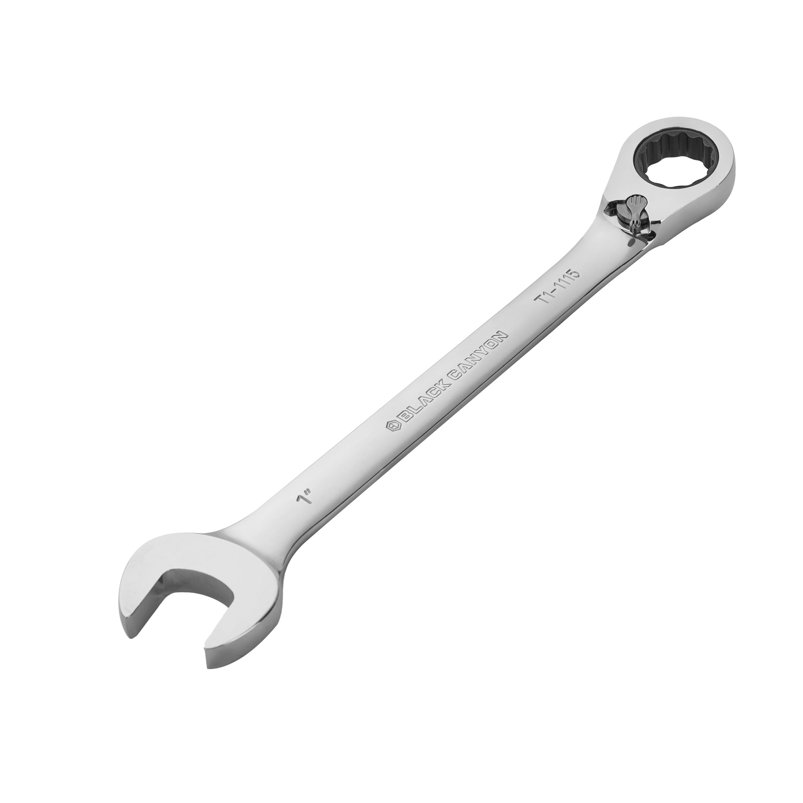 1″ Ratcheting Combination Wrench, 12-Point Box End & Hex Opening