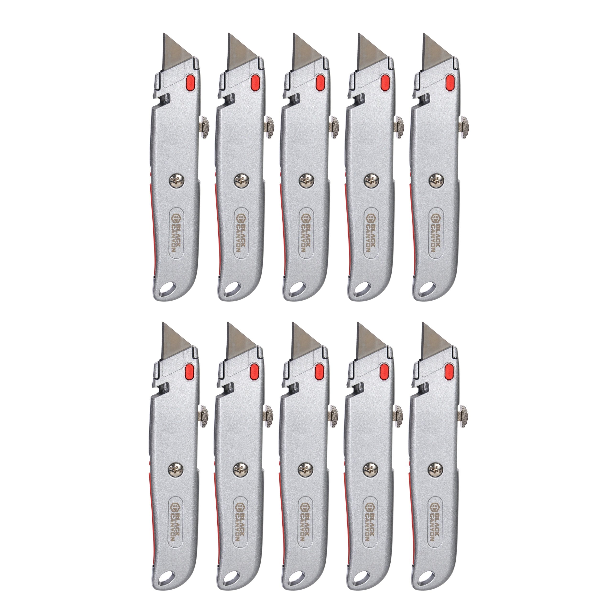 10-Piece Aluminum Retractable Utility Knife Set