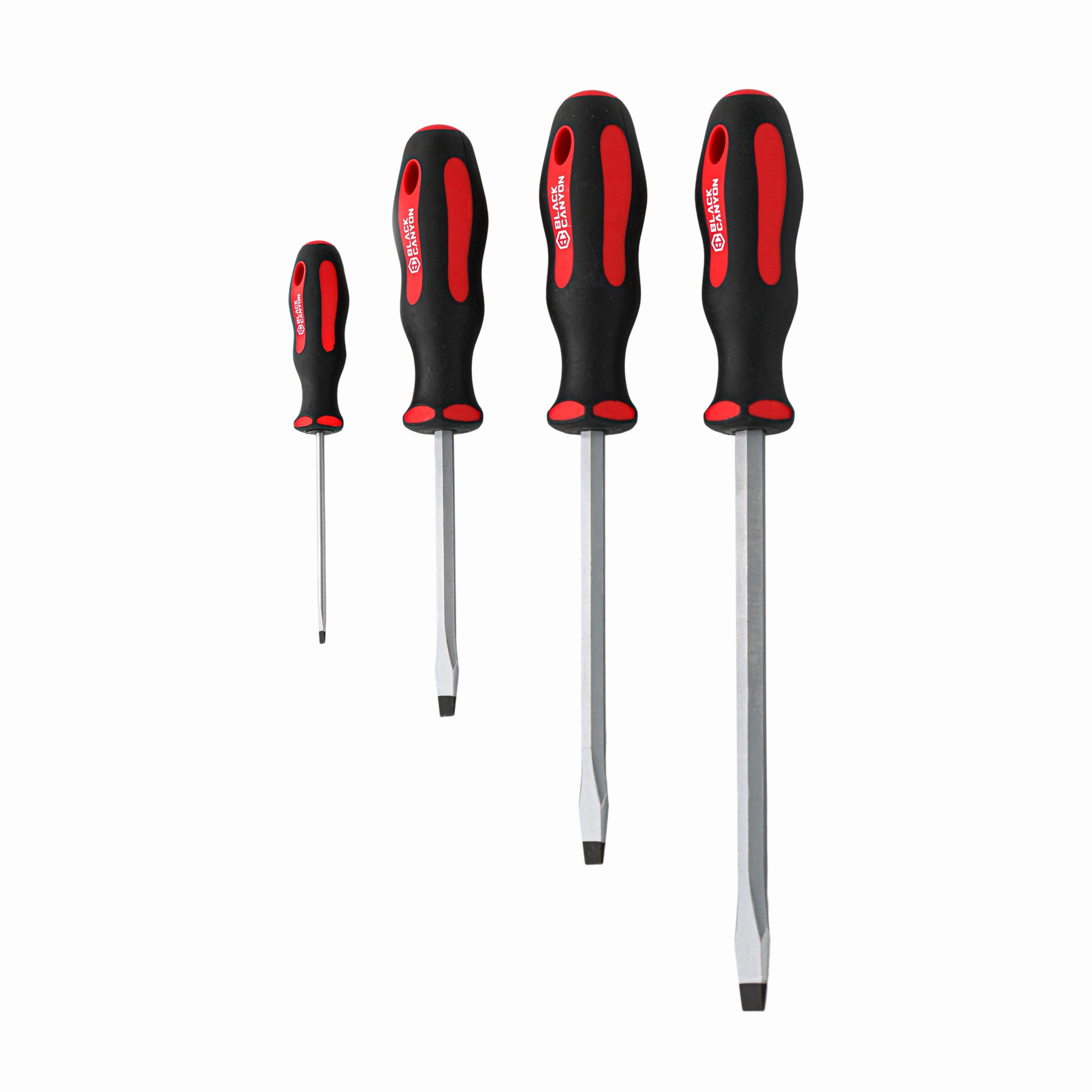 4-Piece Slotted Screwdriver Set with Comfort Grip