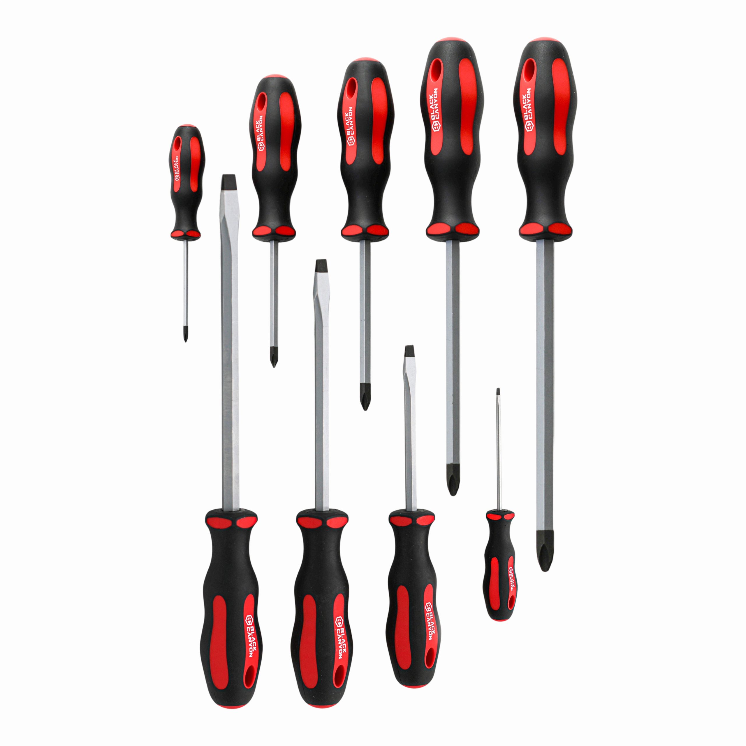 9-Piece Phillips and Slotted Screwdriver Set with Comfort Grip