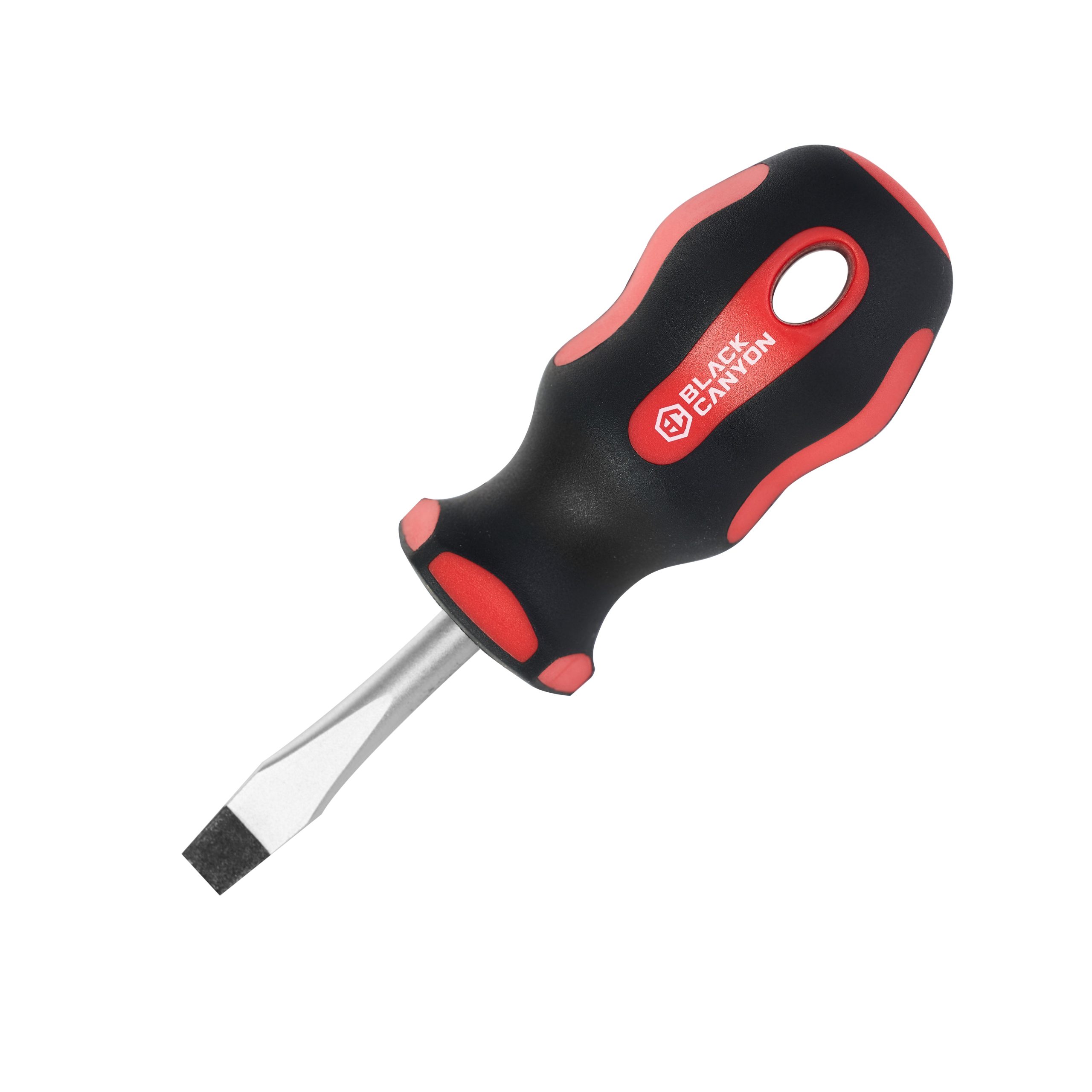 Magnetic Slotted Stubby Screwdriver 1/4 in – Soft Grip Ergonomic Handle, 1-1/2 in Shank, 4 in Overall